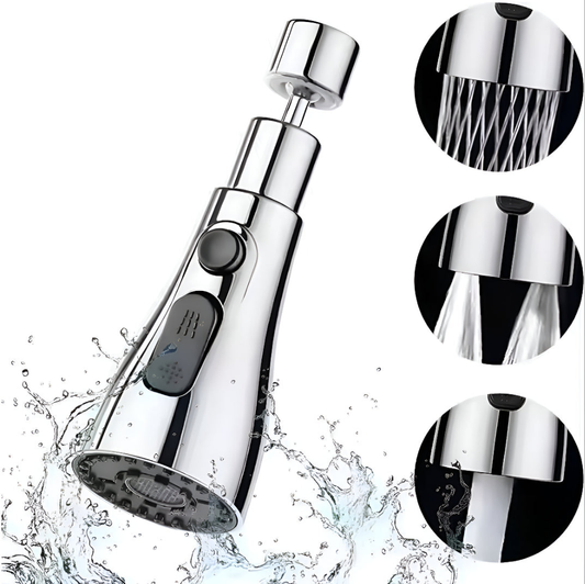 VIKARTO 360° Rotatable 3-in-1 Kitchen Tap Extender with Free Cleaning Brush