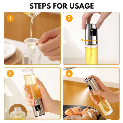 Vikarto Oil Sprayer Dispenser for Cooking - 100ml Premium Glass Bottle