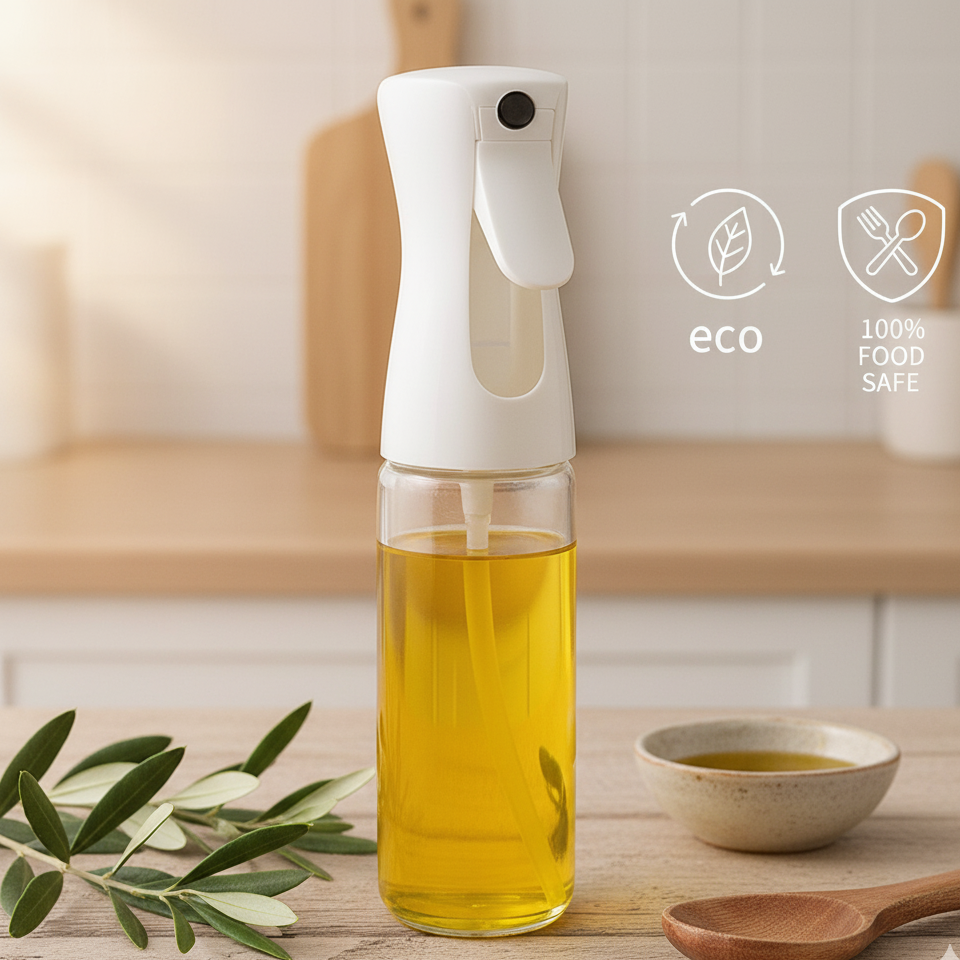 Vikarto Oil Sprayer Dispenser for Cooking - 250ml Premium Glass Bottle