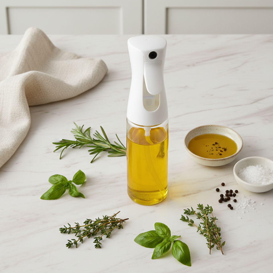 Vikarto Oil Sprayer Dispenser for Cooking - 250ml Premium Glass Bottle