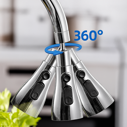VIKARTO 360° Rotatable 3-in-1 Kitchen Tap Extender with Free Cleaning Brush