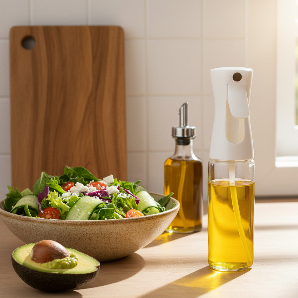 Vikarto Oil Sprayer Dispenser for Cooking - 250ml Premium Glass Bottle