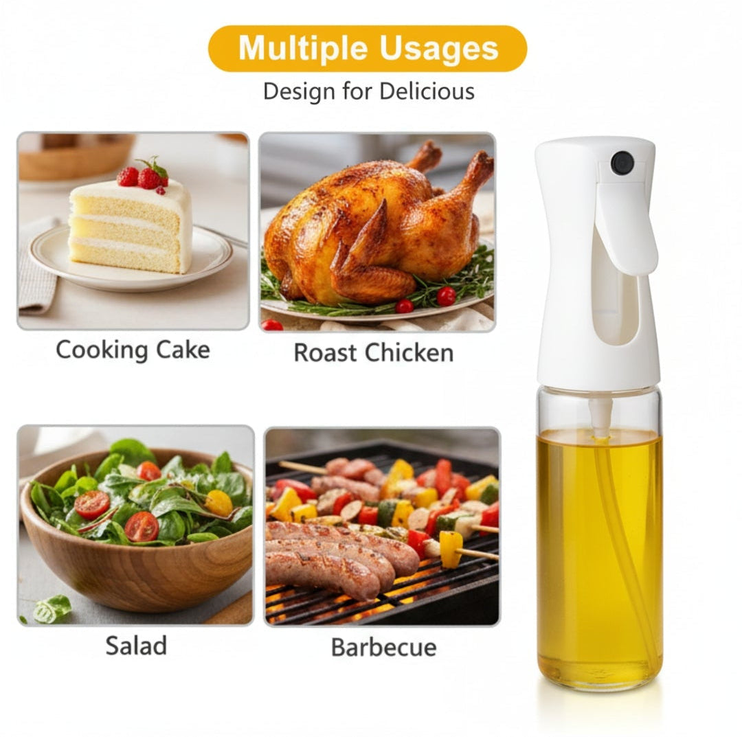 Vikarto Oil Sprayer Dispenser for Cooking - 250ml Premium Glass Bottle