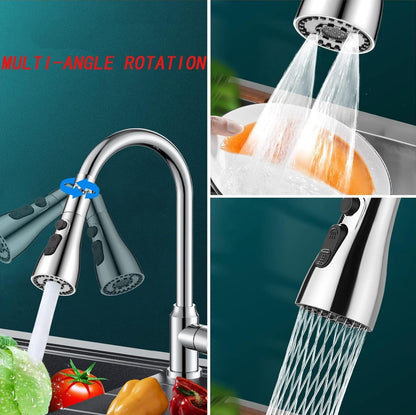VIKARTO 360° Rotatable 3-in-1 Kitchen Tap Extender with Free Cleaning Brush