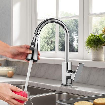 VIKARTO 360° Rotatable 3-in-1 Kitchen Tap Extender with Free Cleaning Brush