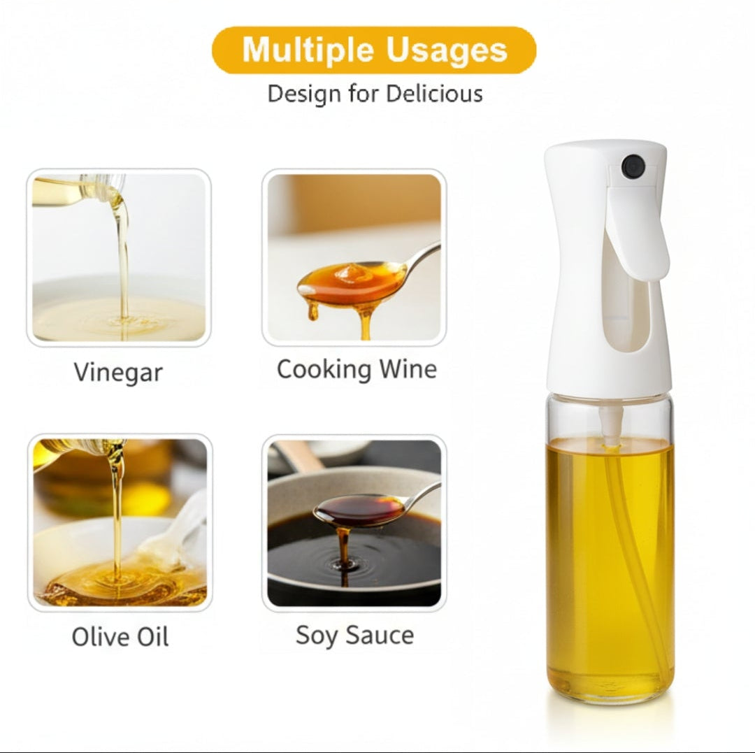 Vikarto Oil Sprayer Dispenser for Cooking - 250ml Premium Glass Bottle
