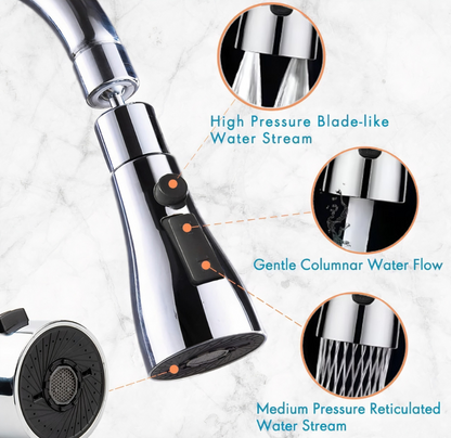 VIKARTO 360° Rotatable 3-in-1 Kitchen Tap Extender with Free Cleaning Brush
